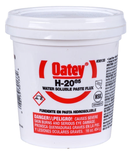 Oatey H-20 Series 30133 Water Soluble Flux, 16 oz, Paste, Light Yellow