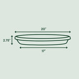 Bloem Terra 3.5 in. H X 20 in. W X 17.5 in. D Plastic Traditional Plant Saucer Charcoal