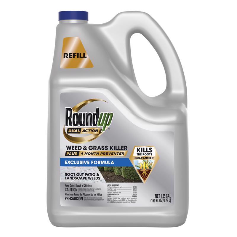 Roundup Dual Action Weed and Grass Killer RTU Liquid 1.25 gal, Pack of 4