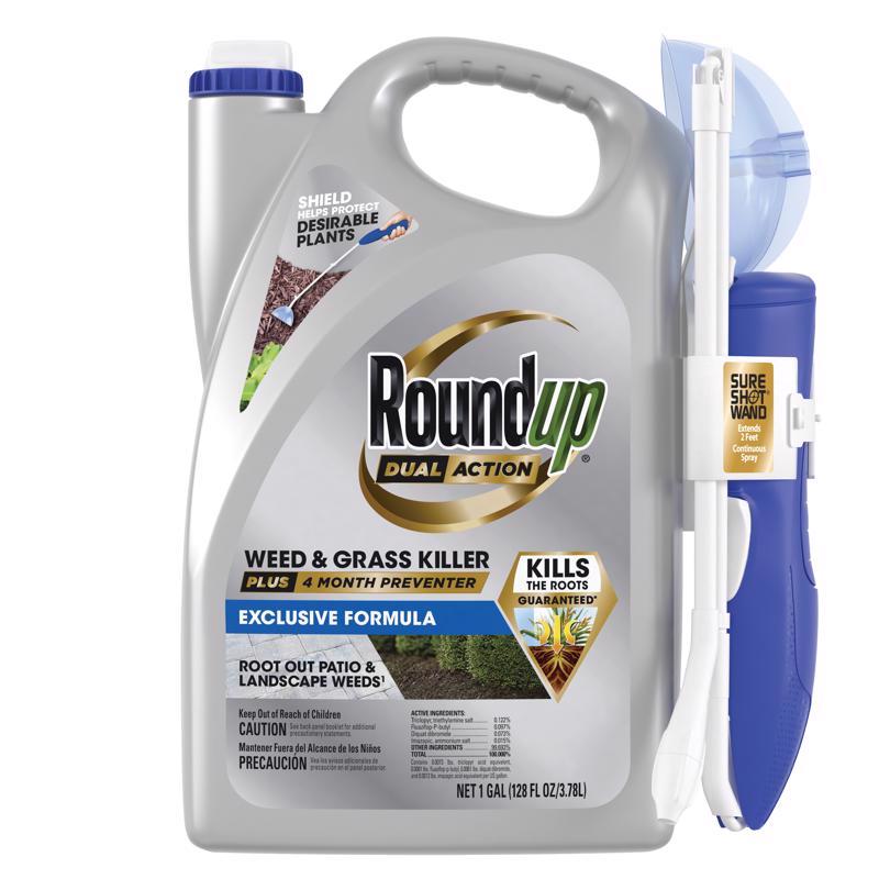 Roundup Dual Action Weed and Grass Killer RTU Liquid 1 gal, Pack of 4