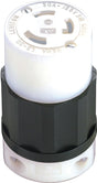 Leviton 165-02613-000 Electrical Connector, 2 -Pole, 30 A, 125 V, NEMA: NEMA L5-30R, Black/White