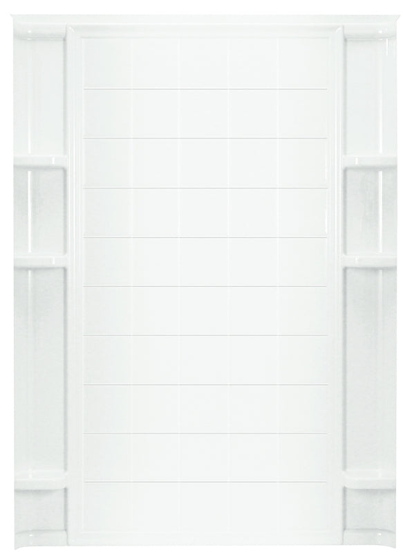 Sterling Ensemble 72132100-0 Shower Back Wall, 72-1/2 in L, 60 in W, Vikrell, High-Gloss, Alcove Installation, White