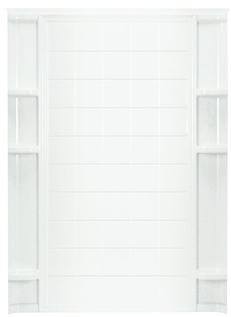 Sterling Ensemble 72132100-0 Shower Back Wall, 72-1/2 in L, 60 in W, Vikrell, High-Gloss, Alcove Installation, White