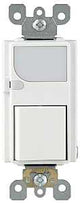 Leviton 6526-W Combination Switch, 15 A, 120 VAC, Back Wire, Side Wire Terminal, White