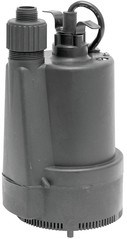 Superior Pump 91330 Submersible Utility Pump, 4.1 A, 120 V, 0.33 hp, 1-1/4 in Outlet, 40 gpm, Thermoplastic Impeller