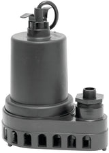 Superior Pump 91570 Submersible Utility Pump, 4.9 A, 120 V, 0.5 hp, 1-1/2 in Outlet, 55 gpm, Thermoplastic Impeller
