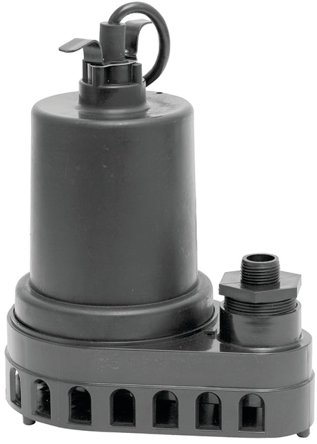 Superior Pump 91570 Submersible Utility Pump, 4.9 A, 120 V, 0.5 hp, 1-1/2 in Outlet, 55 gpm, Thermoplastic Impeller