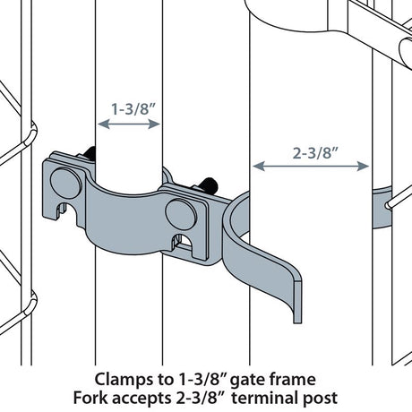 Yardlink 1.38 in. H X 2.38 in. W Galvanized Steel Fork Latches w/Bolt
