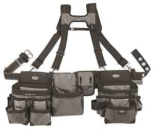 Bucket Boss 55135 Mullet Buster Suspension Rig, 52 in Waist, Poly Fabric, Gray, 29-Pocket