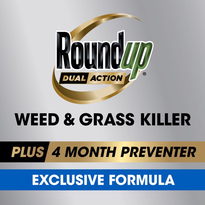 Roundup Dual Action Weed and Grass Killer + Preventer RTU Liquid 1 gal, Pack of 4