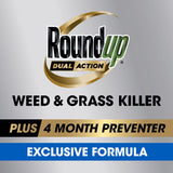 Roundup Dual Action Weed and Grass Killer + Preventer RTU Liquid 1 gal, Pack of 4