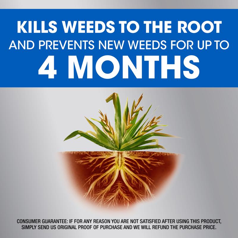 Roundup Dual Action Weed and Grass Killer + Preventer RTU Liquid 1 gal, Pack of 4