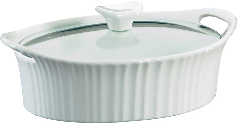 Corningware 1105929 Casserole Dish, 1.5 qt Capacity, Stoneware, French White, Dishwasher Safe: Yes Pack of 2