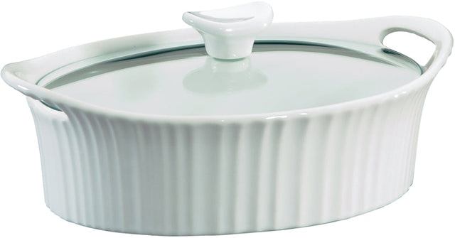 Corningware 1105929 Casserole Dish, 1.5 qt Capacity, Stoneware, French White, Dishwasher Safe: Yes Pack of 2