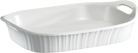 Corningware 1105936 Casserole Dish, 3 qt Capacity, Ceramic, French White, Dishwasher Safe: Yes