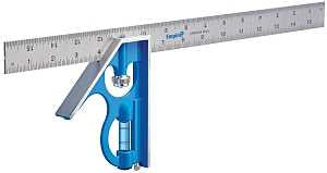 Empire True Blue Series E280 Combination Square, 16 in L Blade, SAE Graduation, Stainless Steel Blade