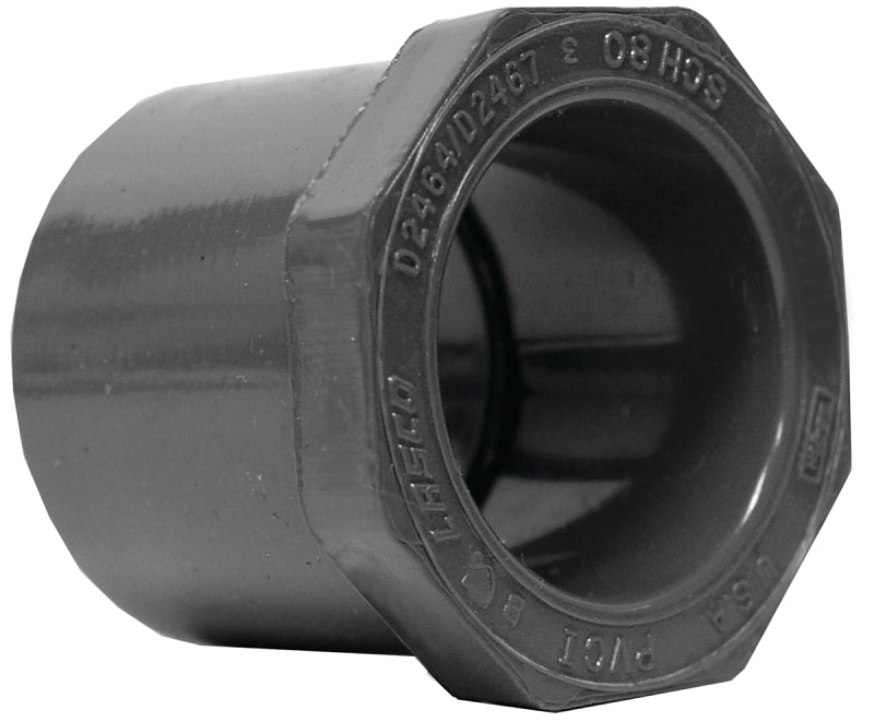 Lasco 837249BC Reducing Bushing, 2 x 1 in, Spigot x Slip, PVC, SCH 80 Schedule