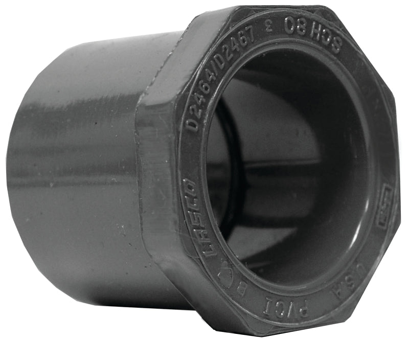 Lasco 837251BC Reducing Bushing, 2 x 1-1/2 in, Spigot x Slip, PVC, SCH 80 Schedule