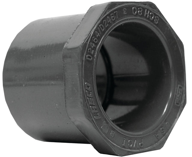 Lasco 837247BC Reducing Bushing, 2 x 1/2 in, Spigot x Slip, PVC, SCH 80 Schedule