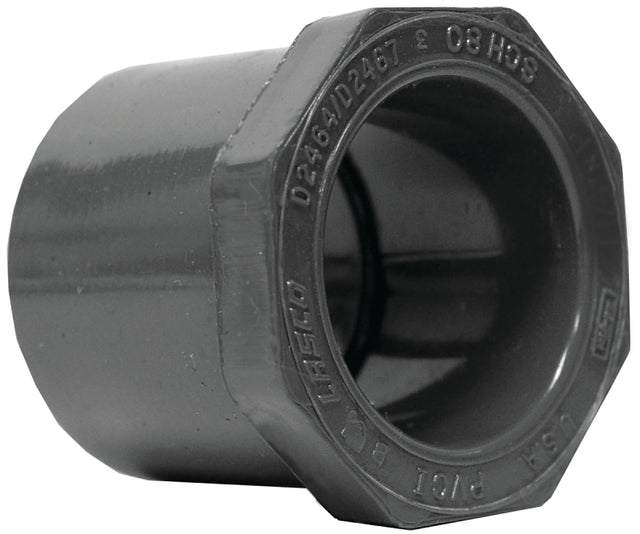 Lasco 837209BC Reducing Bushing, 1-1/2 x 1/2 in, Spigot x Slip, PVC, SCH 80 Schedule