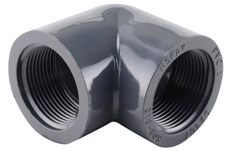 Lasco 808012BC Pipe Elbow, 1-1/4 in, Female, 90 deg Angle, PVC, SCH 80 Schedule