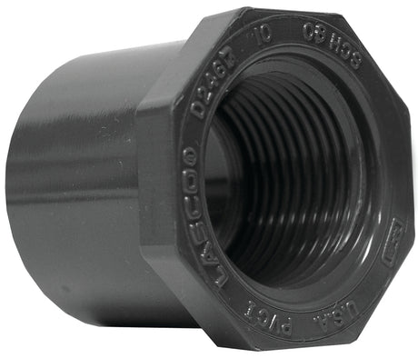 Lasco 838130BC Reducing Bushing, 1 x 1/2 in, Spigot x FIP, PVC, SCH 80 Schedule