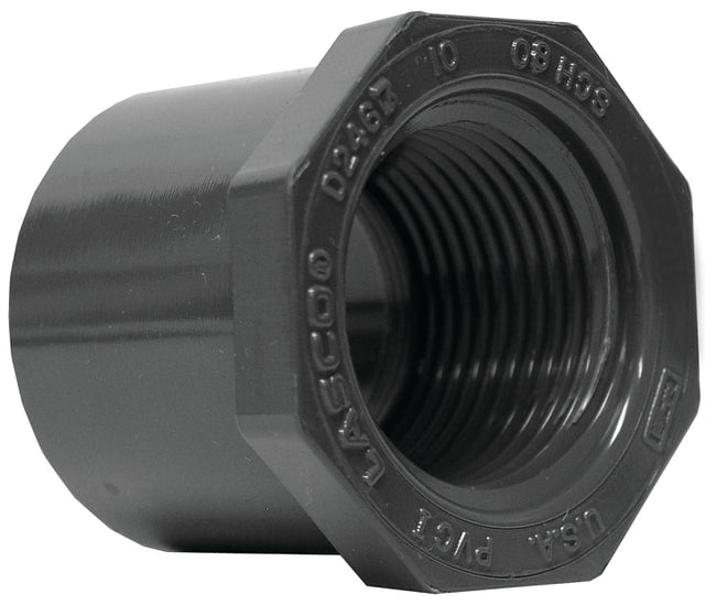 Lasco 838130BC Reducing Bushing, 1 x 1/2 in, Spigot x FIP, PVC, SCH 80 Schedule