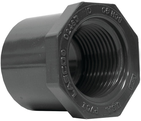 Lasco 838131BC Reducing Bushing, 1 x 3/4 in, Spigot x FIP, PVC, SCH 80 Schedule