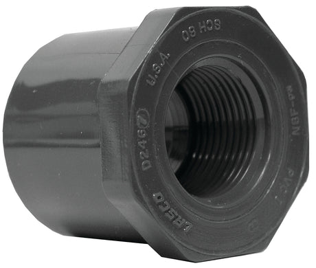 Lasco 838167BC Reducing Bushing, 1-1/4 x 3/4 in, Spigot x Female, PVC, SCH 80 Schedule
