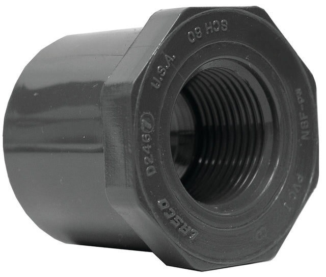 Lasco 838167BC Reducing Bushing, 1-1/4 x 3/4 in, Spigot x Female, PVC, SCH 80 Schedule