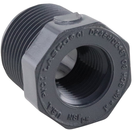Lasco 839130BC Reducing Bushing, 1 x 1/2 in, MIP x Female, PVC, SCH 80 Schedule