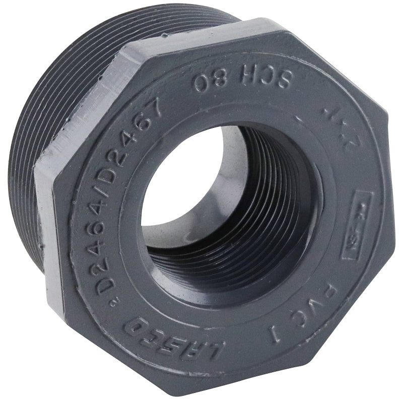 Lasco 839249BC Reducing Bushing, 2 x 1 in, MIP x Female, PVC, SCH 80 Schedule