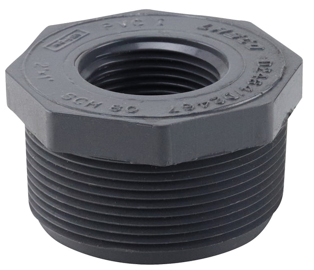 Lasco 839249BC Reducing Bushing, 2 x 1 in, MIP x Female, PVC, SCH 80 Schedule