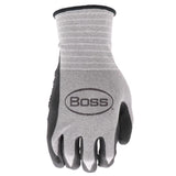 Boss Unisex Indoor/Outdoor Tactile Grip Gloves Black/Gray L 1 pair