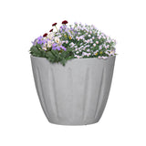 L&G 10 in. H X 12 in. D Polyresin Spritzer Planter Stone