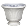 L&G 12.9 in. H X 16 in. D Polyresin Pedestal Urn Planter Stone