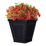 L&G 16.7 in. H X 16 in. W X 16 in. D Polyresin New England Planter Black