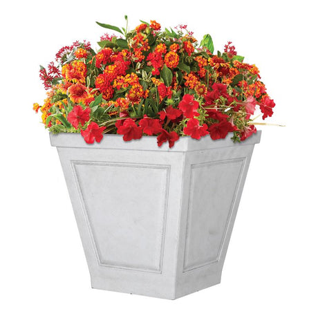 L&G 16.7 in. H X 16 in. D Polyresin New England Planter White