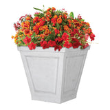 L&G 16.7 in. H X 16 in. D Polyresin New England Planter White