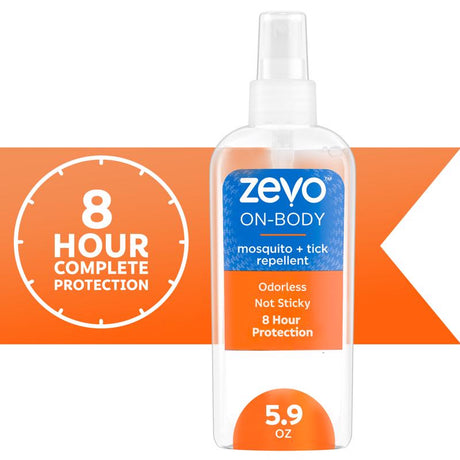 Zevo On-Body Pump Spray Insect Repellent Liquid For Mosquitoes/Ticks 5.9 oz, Pack of 8