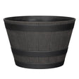 L&G 9 in. H X 14 in. W X 14 in. D X 14 in. D Polyresin Whiskey Barrel Planter Brown