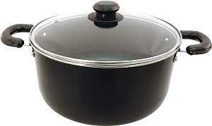 Euro-Ware 406 Dutch Oven, 5 qt Capacity, Carbon Steel, Black, Heat-Resistant Handle, Pack of 6