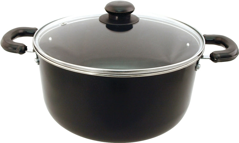 Euro-Ware 406 Dutch Oven, 5 qt Capacity, Carbon Steel, Black, Heat-Resistant Handle, Pack of 6