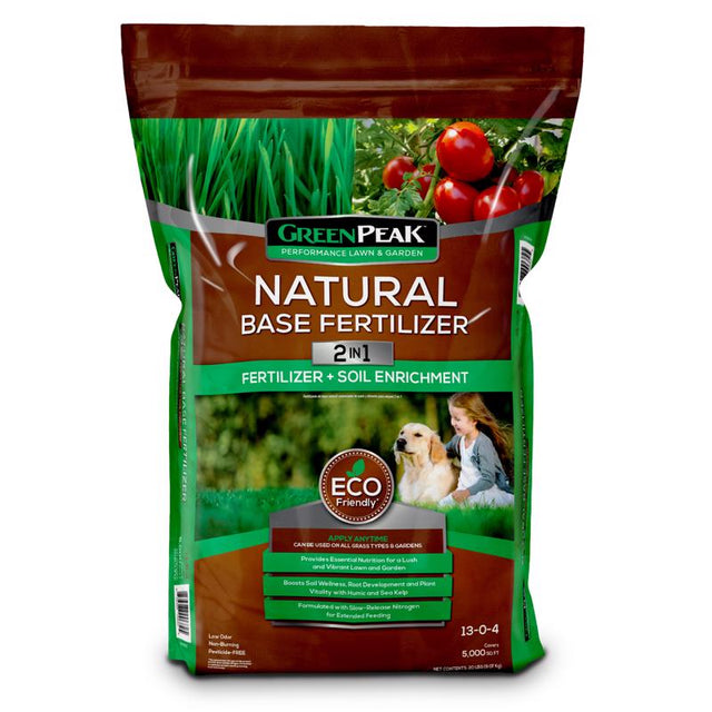GreenPeak Natural Base All-Purpose Lawn Fertilizer For All Grasses 5000 sq ft