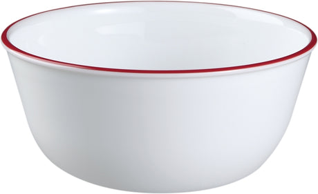 Corelle 1060572 Soup/Cereal Bowl, Vitrelle Glass, Red/White, For: Dishwashers and Microwave Ovens, Pack of 3