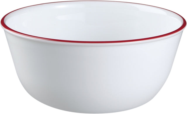 Corelle 1060572 Soup/Cereal Bowl, Vitrelle Glass, Red/White, For: Dishwashers and Microwave Ovens, Pack of 3