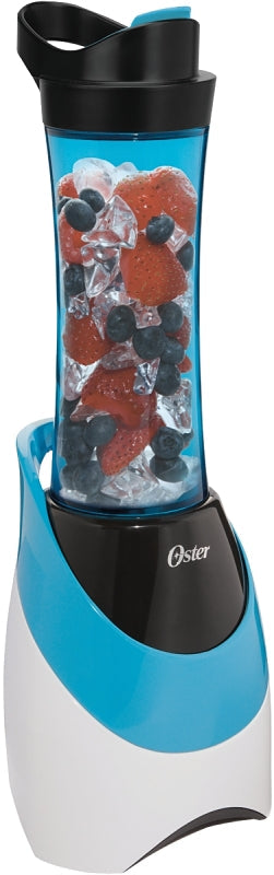 Oster BLSTPB-WBL-000 Hand Blender, 20 oz Bowl, 250 W, Blue/White, Tritan Plastic Bowl