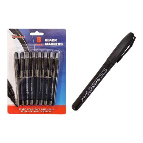 Diamond Visions Max Force Black Felt Tip Permanent Marker 8 pk, Pack of 48