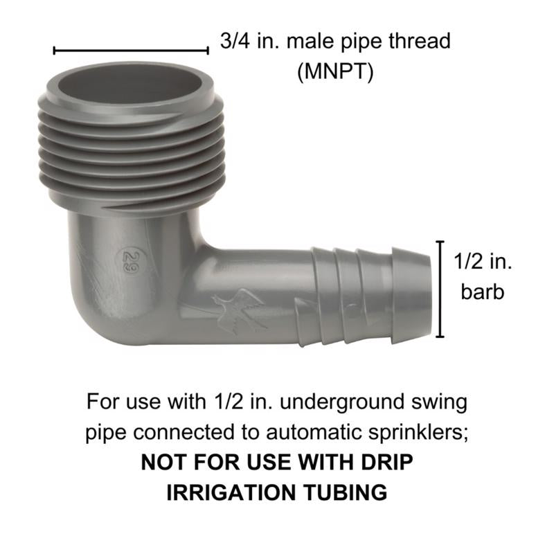Rain Bird 3/4 in. Male Drip Irrigation Elbow 10 pk