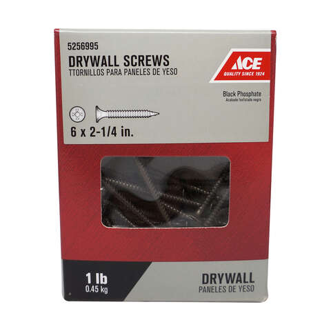 Ace No. 6 wire X 2-1/4 in. L Phillips Fine Drywall Screws 1 lb 174 pk